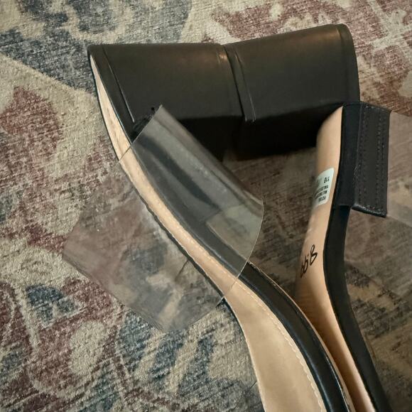 Schutz Victorie Transparent Black PVC Block Heel Sandals Size 11 - Picture 8 of 11